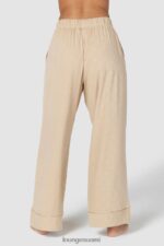Lounge ylelliset kohokuvioidut pyjamahousut minkki vaatteet naiset D46R26959 - Image 2