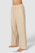 Lounge ylelliset kohokuvioidut pyjamahousut minkki vaatteet naiset D46R26959 - Image 3