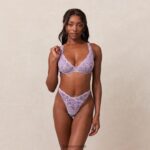Lounge ylelliset parvekeliivit & stringit/housutsetti violetti alusvaatteet naiset D46R2618