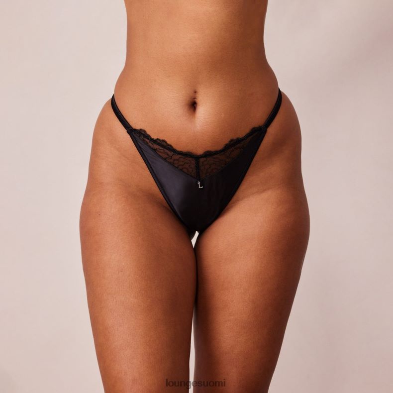 Lounge tikattu pitsi G-string musta alusvaatteet naiset D46R26496