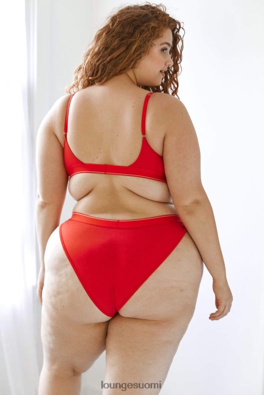 Lounge bambu minikolmio rintaliivit & stringit/housut setti punainen alusvaatteet naiset D46R26211