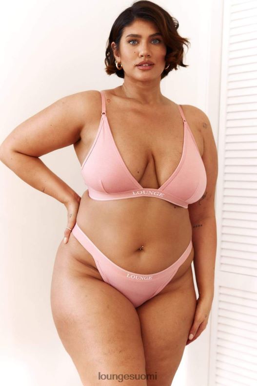 Lounge bambu minikolmio rintaliivit & stringit/housut setti vaaleanpunainen alusvaatteet naiset D46R26206