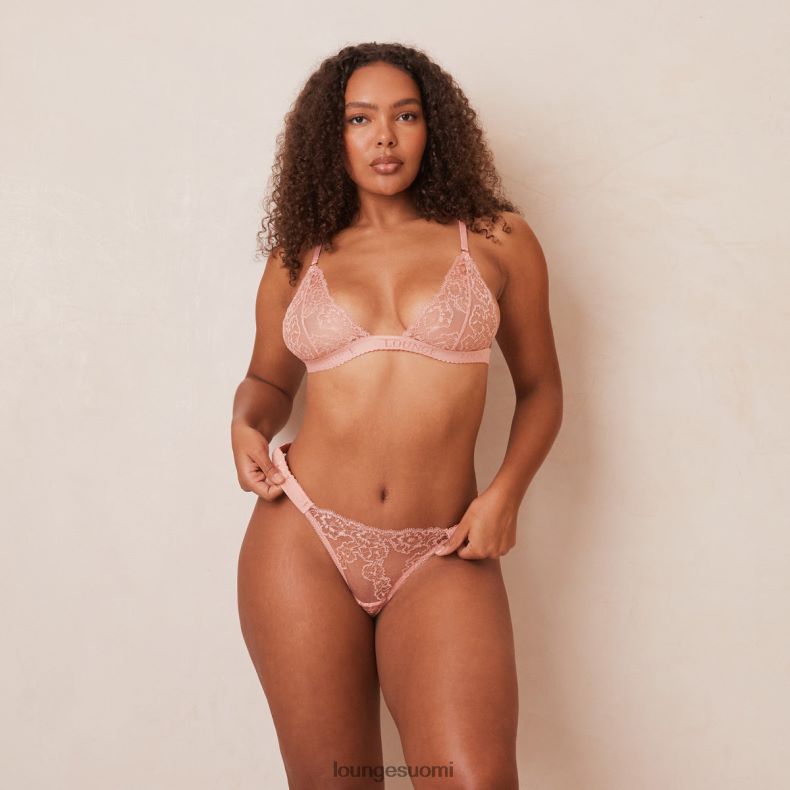 Lounge brodeeratut kolmiorintaliivit & stringit vaaleanpunainen alusvaatteet naiset D46R26188