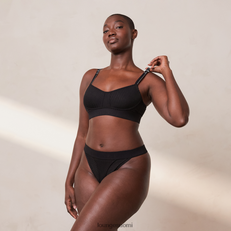 Lounge paljaat rintaliivit & stringit musta alusvaatteet naiset D46R26175