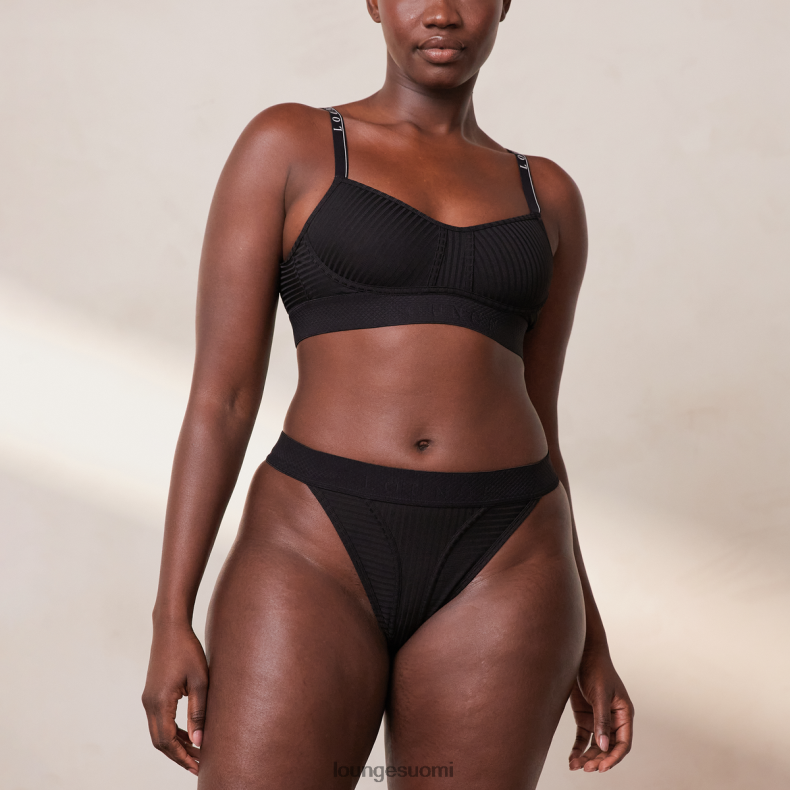 Lounge paljaat rintaliivit & stringit musta alusvaatteet naiset D46R26175