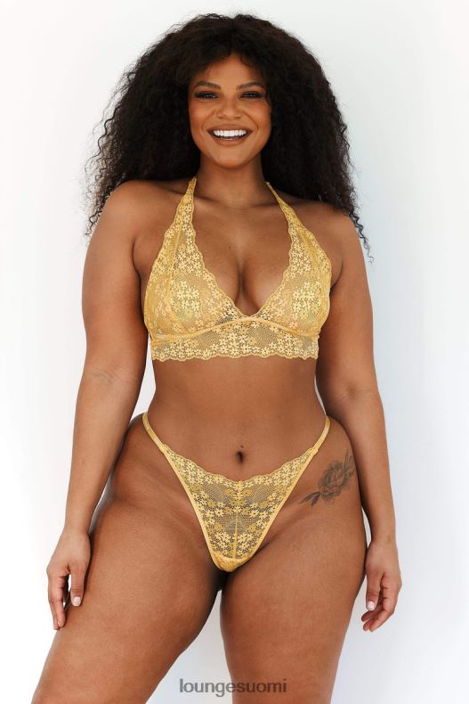 Lounge pitsiset kolmiorintaliivit & stringit/housut sinappi alusvaatteet naiset D46R26222