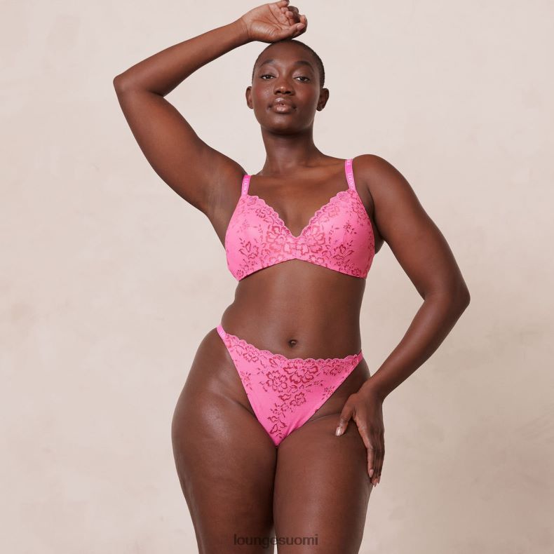 Lounge pitsiset taikarintaliivit & stringit kuuma pinkki alusvaatteet naiset D46R26215