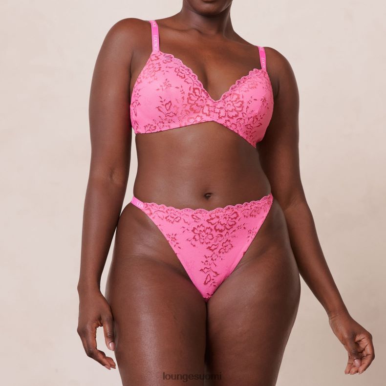 Lounge pitsiset taikarintaliivit & stringit kuuma pinkki alusvaatteet naiset D46R26215