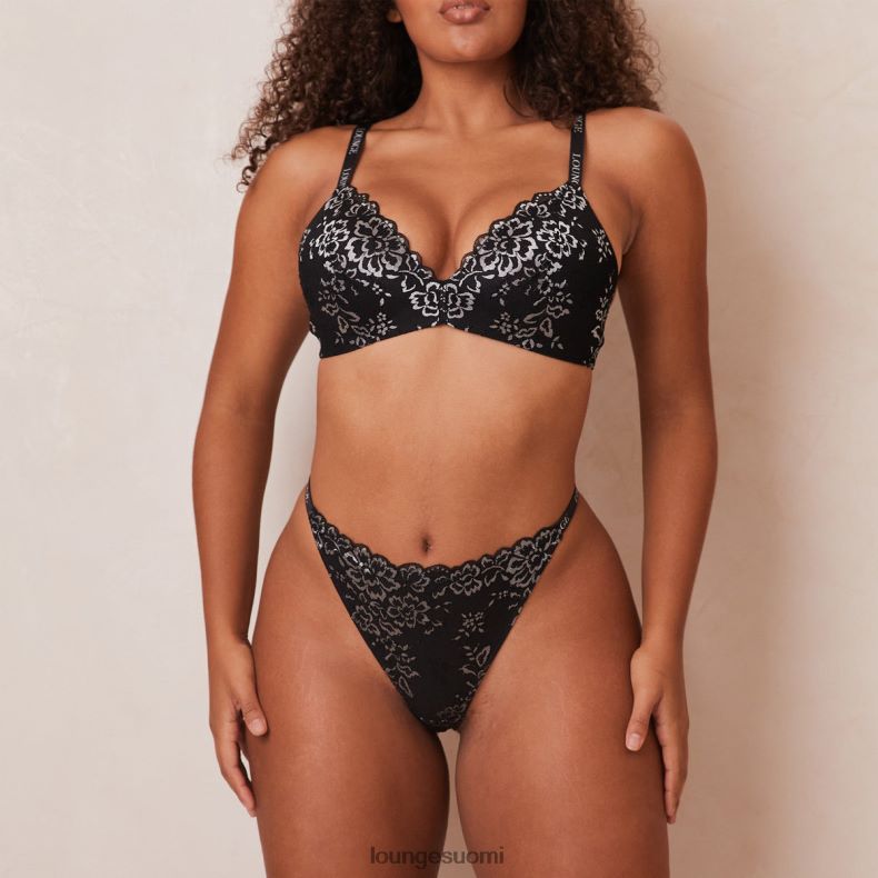 Lounge pitsiset taikarintaliivit & stringit musta alusvaatteet naiset D46R26201