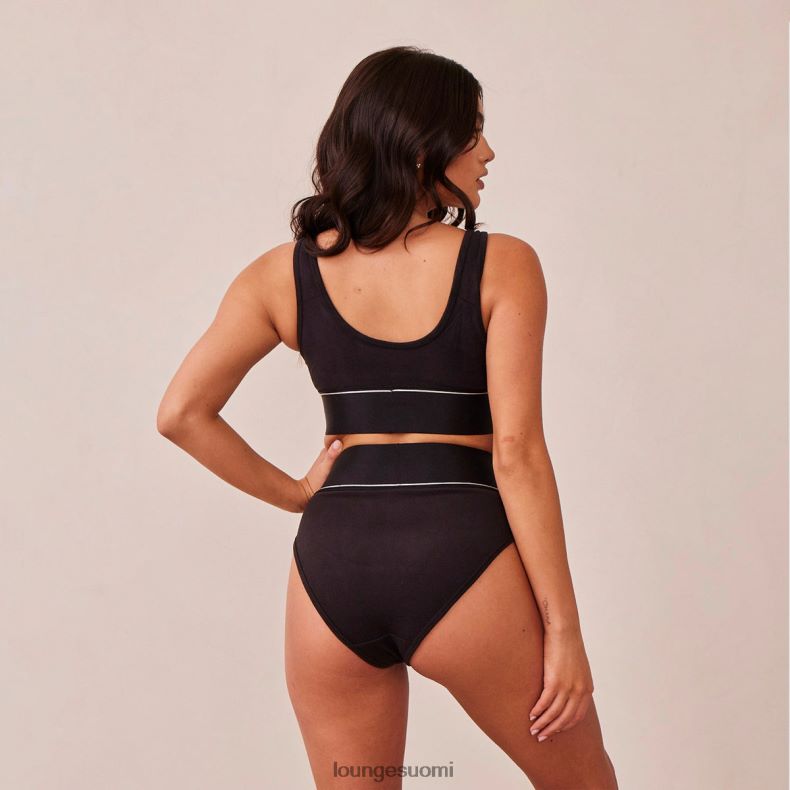 Lounge rannerengas & alushousut setti musta alusvaatteet naiset D46R26232