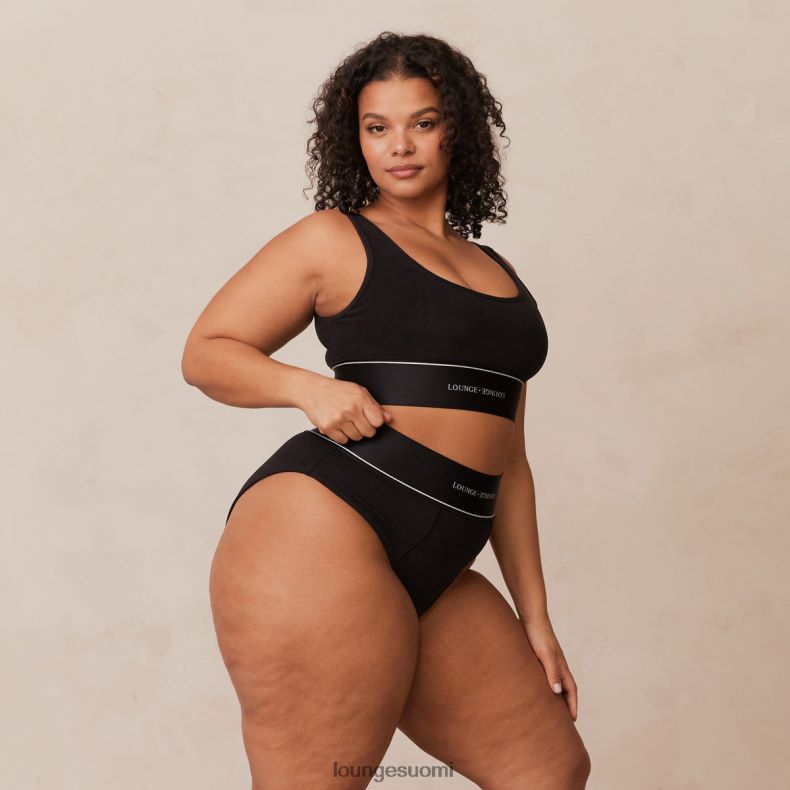 Lounge rannerengas & alushousut setti musta alusvaatteet naiset D46R26232