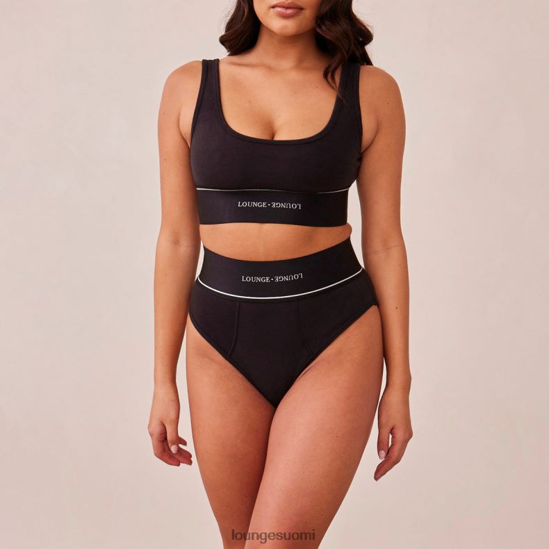 Lounge rannerengas & alushousut setti musta alusvaatteet naiset D46R26232