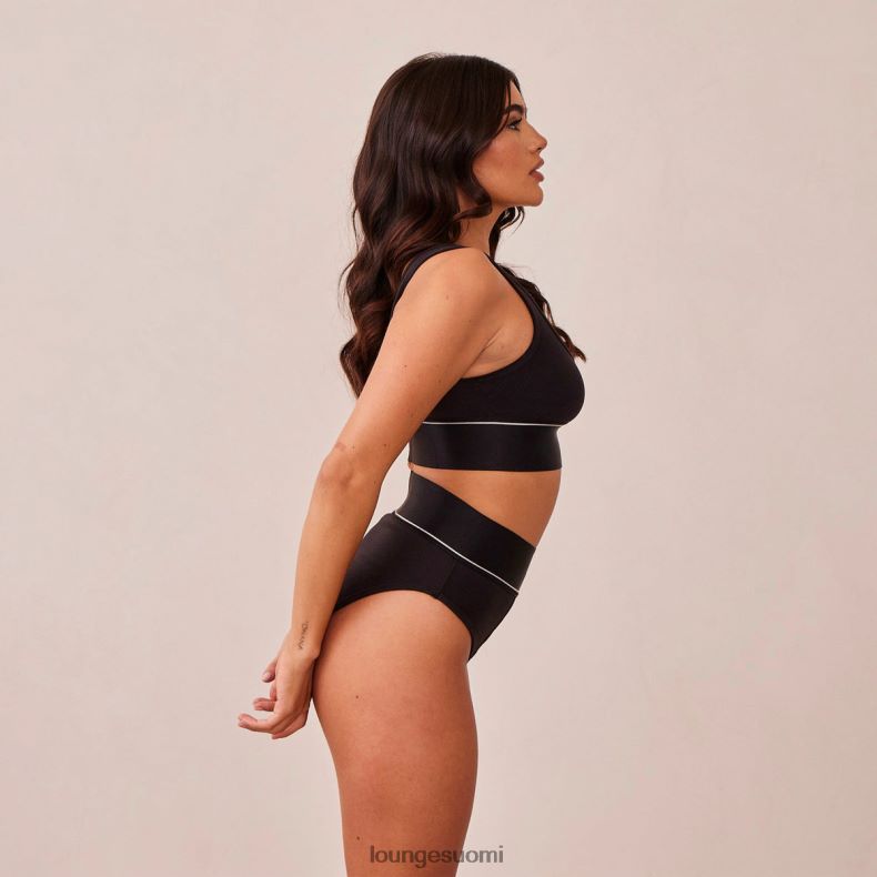 Lounge rannerengas & alushousut setti musta alusvaatteet naiset D46R26232