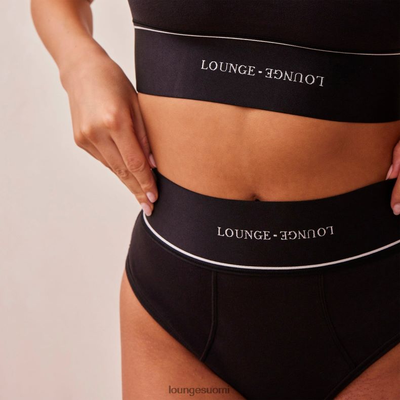 Lounge rannerengas & alushousut setti musta alusvaatteet naiset D46R26232