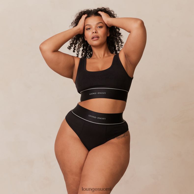 Lounge rannerengas & alushousut setti musta alusvaatteet naiset D46R26232