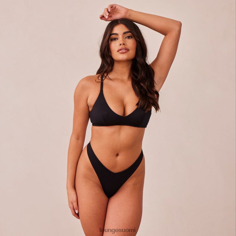 Lounge resorikolmiorintaliivit & stringit/housutsetti musta alusvaatteet naiset D46R26233