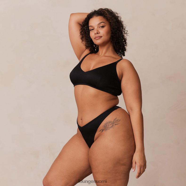 Lounge resorikolmiorintaliivit & stringit/housutsetti musta alusvaatteet naiset D46R26233