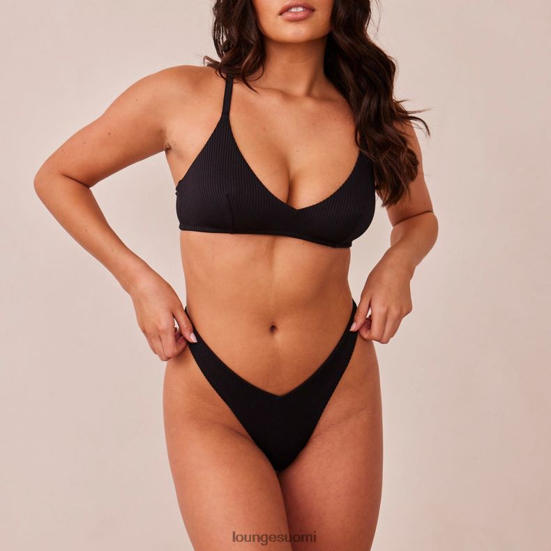 Lounge resorikolmiorintaliivit & stringit/housutsetti musta alusvaatteet naiset D46R26233