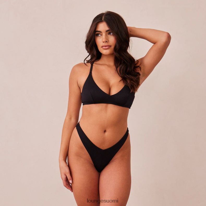 Lounge resorikolmiorintaliivit & stringit/housutsetti musta alusvaatteet naiset D46R26233