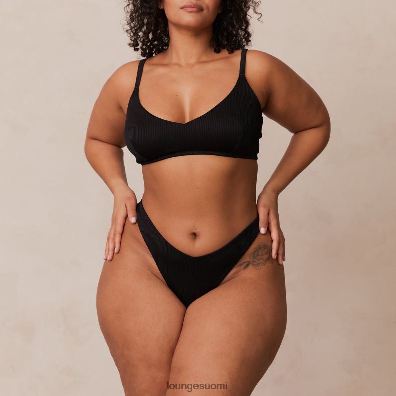 Lounge resorikolmiorintaliivit & stringit/housutsetti musta alusvaatteet naiset D46R26233