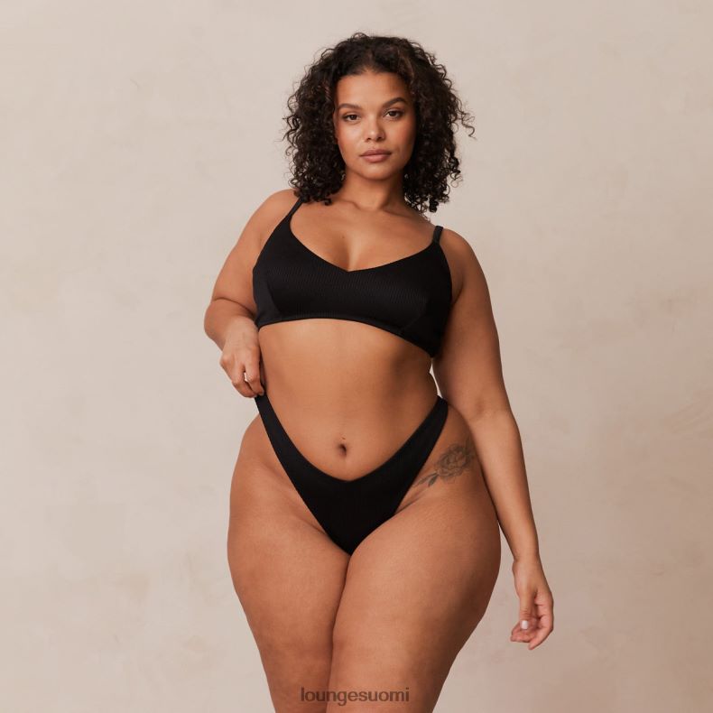 Lounge resorikolmiorintaliivit & stringit/housutsetti musta alusvaatteet naiset D46R26233