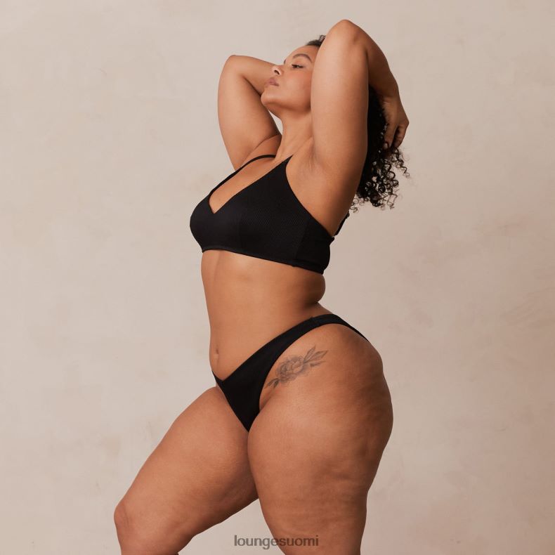 Lounge resorikolmiorintaliivit & stringit/housutsetti musta alusvaatteet naiset D46R26233