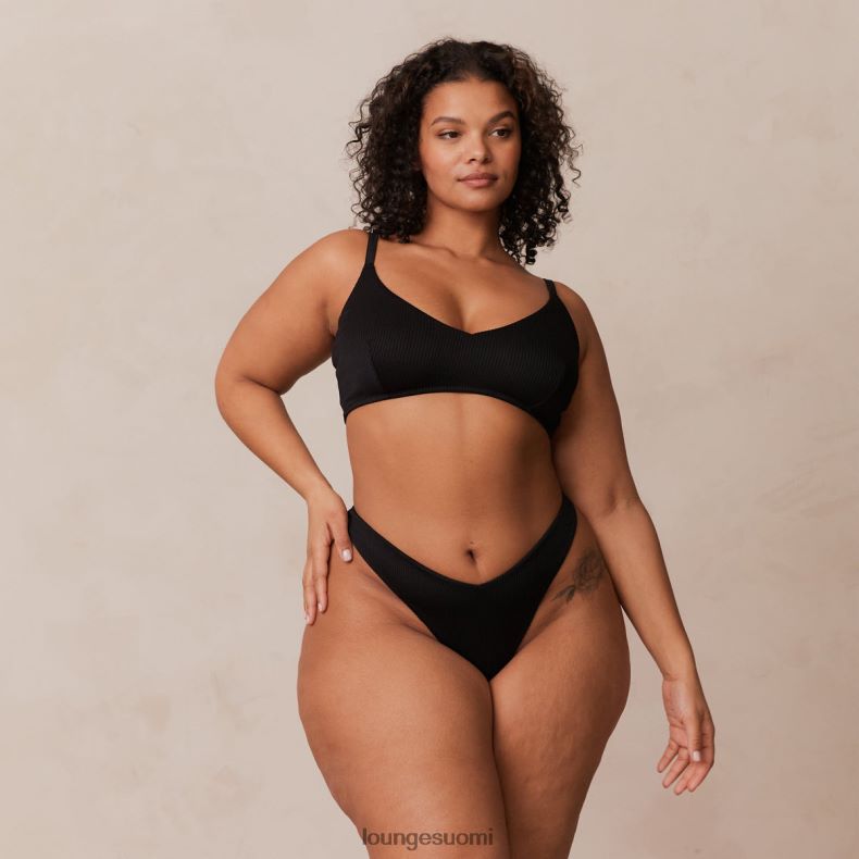 Lounge resorikolmiorintaliivit & stringit/housutsetti musta alusvaatteet naiset D46R26233