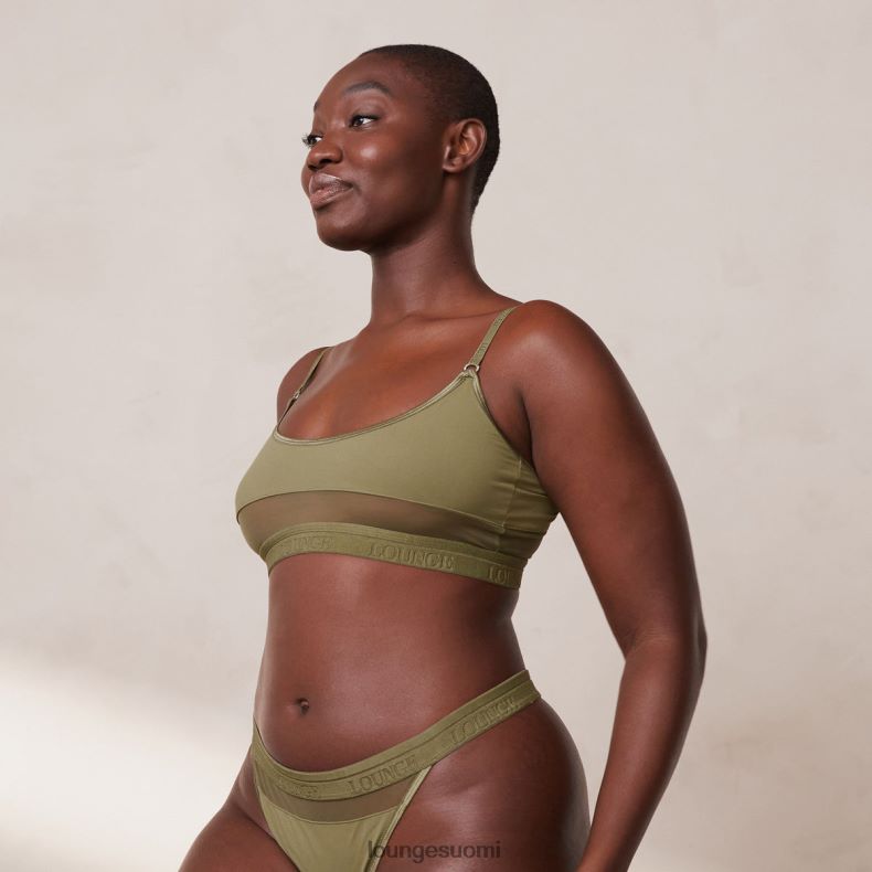 Lounge verkkorintaliivit & stringit/housut khaki alusvaatteet naiset D46R26186