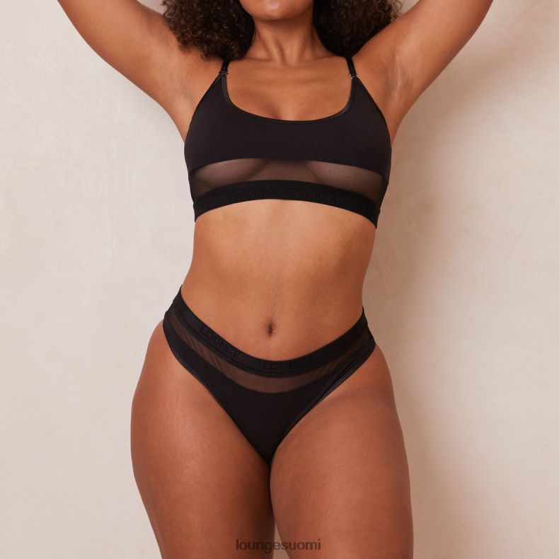 Lounge verkkorintaliivit & stringit/housut musta alusvaatteet naiset D46R26183