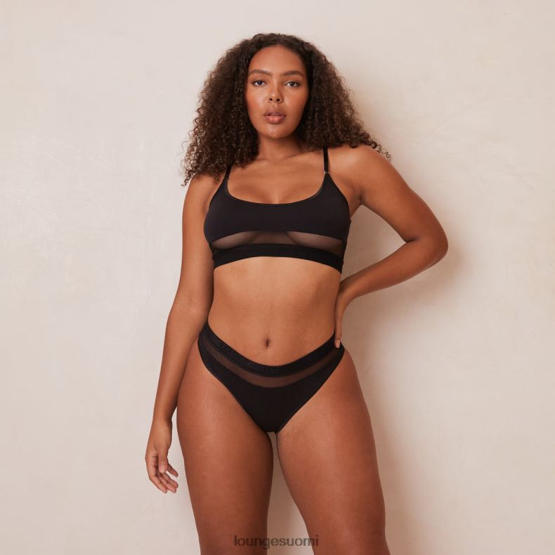 Lounge verkkorintaliivit & stringit/housut musta alusvaatteet naiset D46R26183