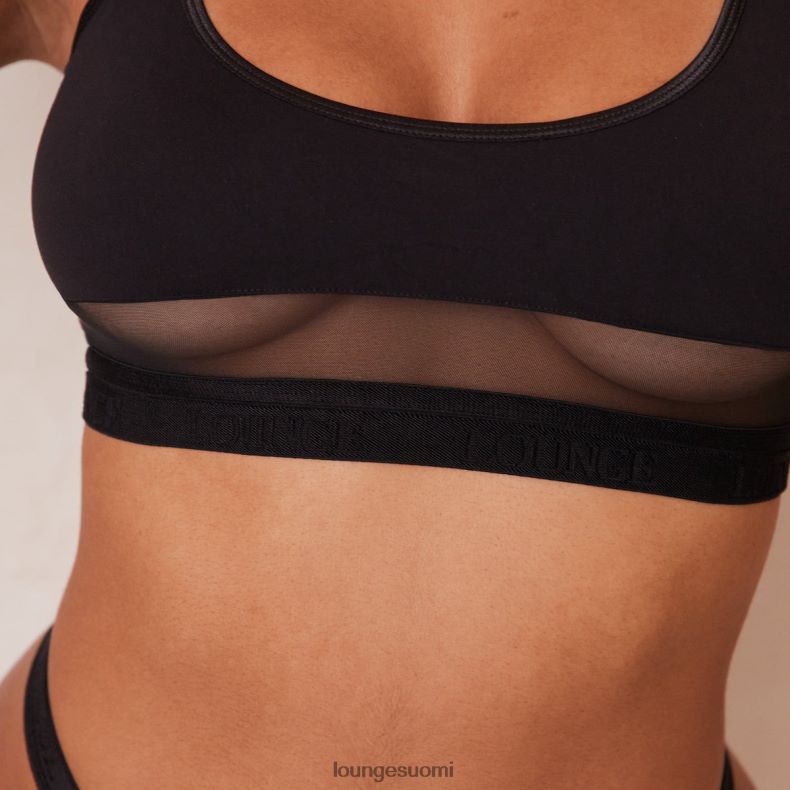 Lounge verkkorintaliivit & stringit/housut musta alusvaatteet naiset D46R26183