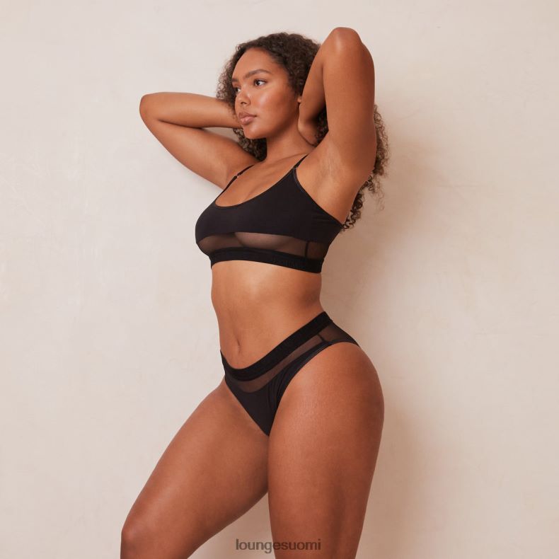 Lounge verkkorintaliivit & stringit/housut musta alusvaatteet naiset D46R26183