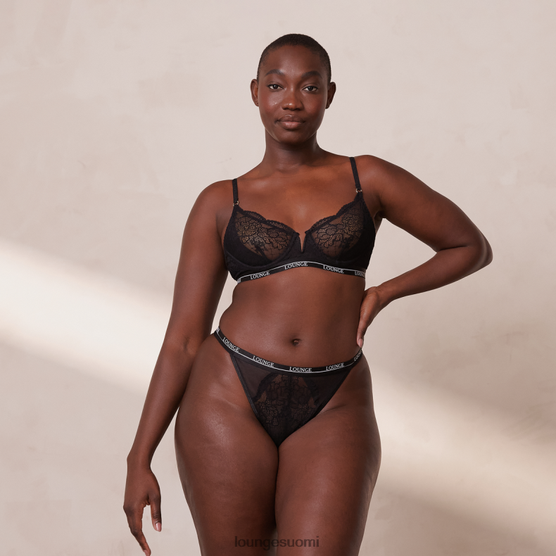 Lounge Royal parveke rintaliivit & stringit musta alusvaatteet naiset D46R2635