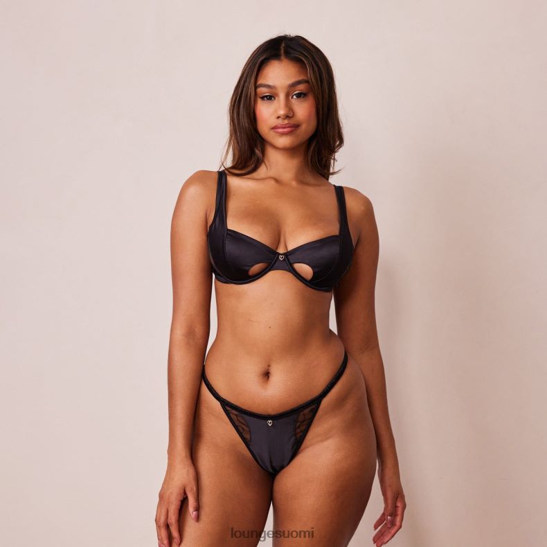 Lounge arvokkaat parvekeliivit ja g-stringsetti musta alusvaatteet naiset D46R26142
