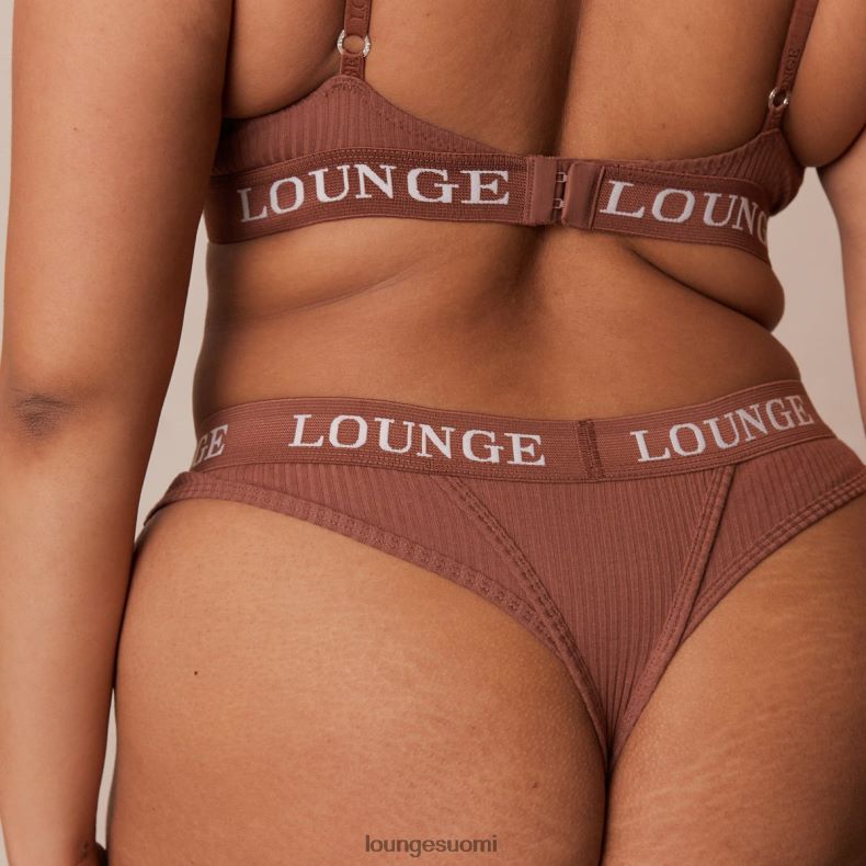 Lounge erittäin mukavat resorit t-paitarintaliivit & stringit mokka alusvaatteet naiset D46R2640