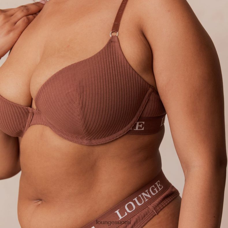 Lounge erittäin mukavat resorit t-paitarintaliivit & stringit mokka alusvaatteet naiset D46R2640