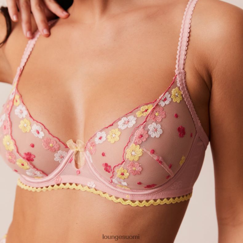 Lounge fleur parveke rintaliivit & stringit vaaleanpunainen alusvaatteet naiset D46R2693