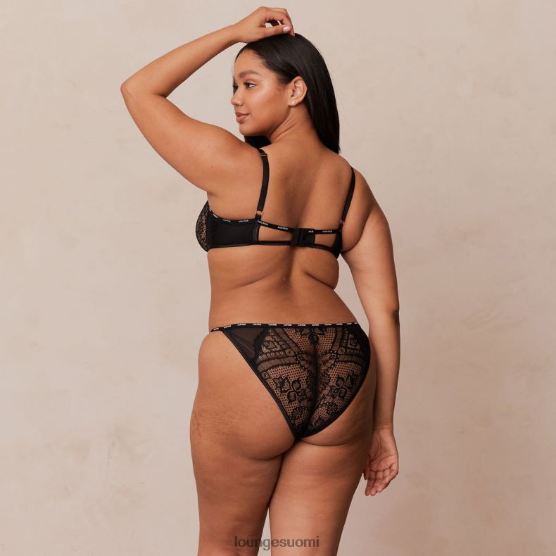 Lounge hurmaavat parvekeliivit & stringit/housutsetti musta alusvaatteet naiset D46R2616