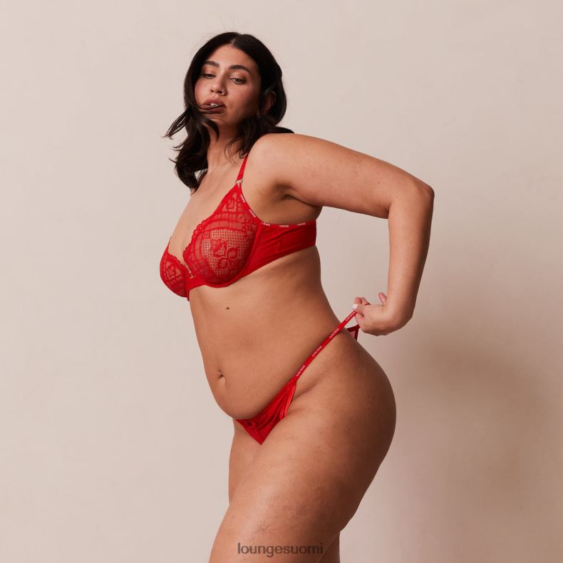 Lounge hurmaavat parvekeliivit & stringit/housutsetti punainen alusvaatteet naiset D46R2647