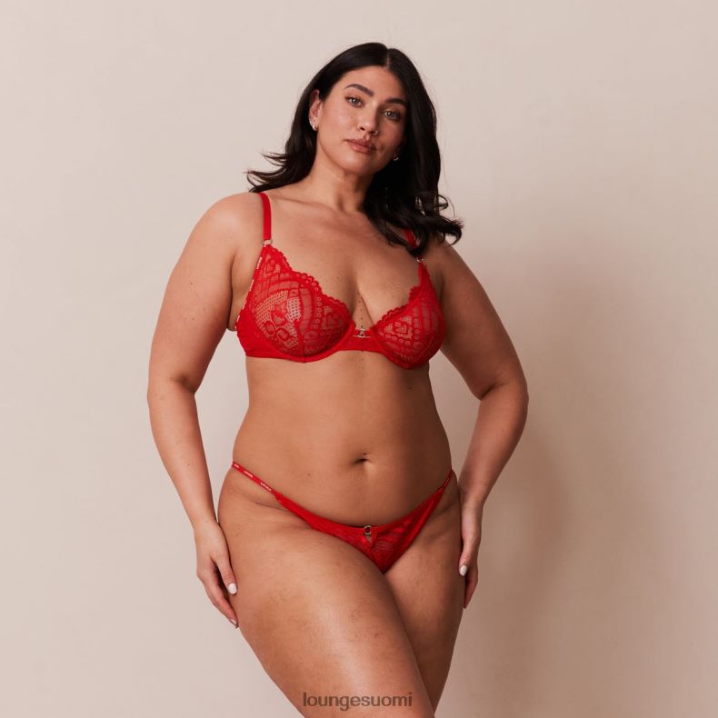Lounge hurmaavat parvekeliivit & stringit/housutsetti punainen alusvaatteet naiset D46R2647