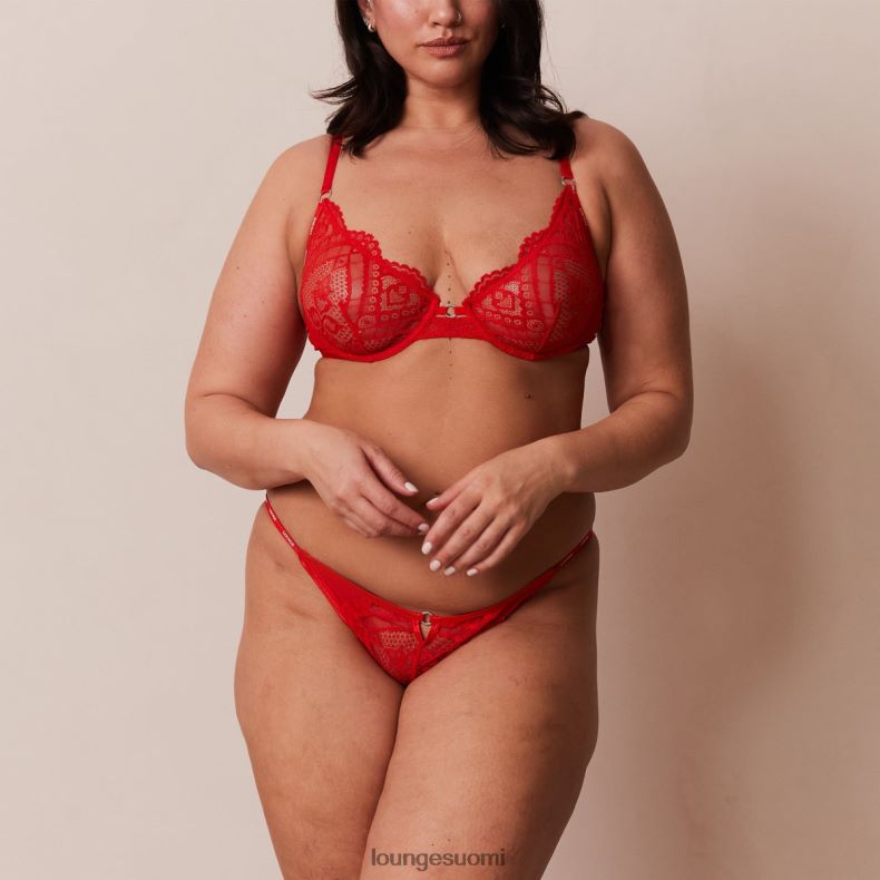 Lounge hurmaavat parvekeliivit & stringit/housutsetti punainen alusvaatteet naiset D46R2647