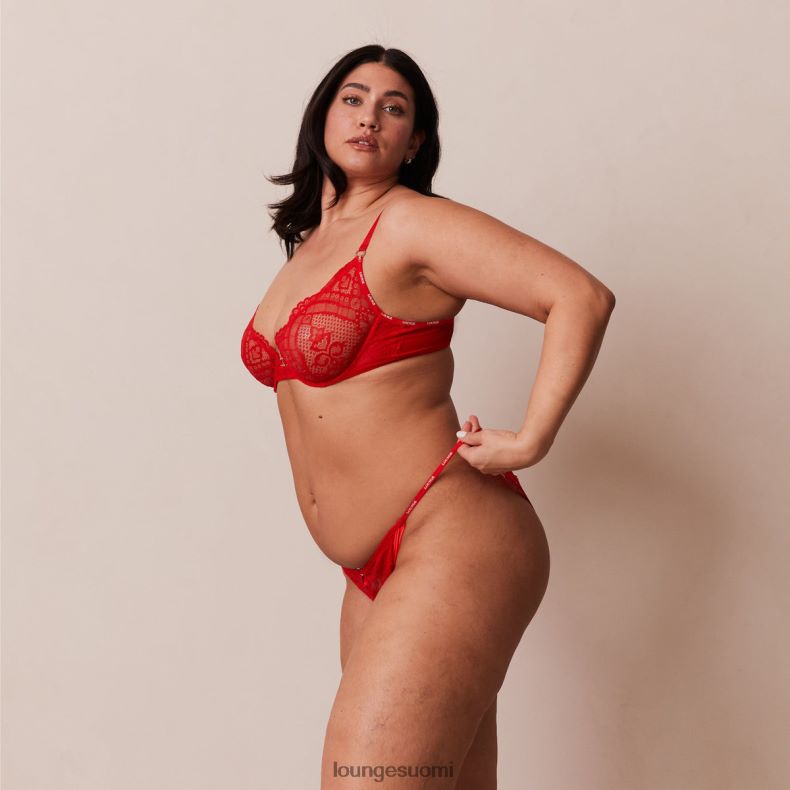 Lounge hurmaavat parvekeliivit & stringit/housutsetti punainen alusvaatteet naiset D46R2647