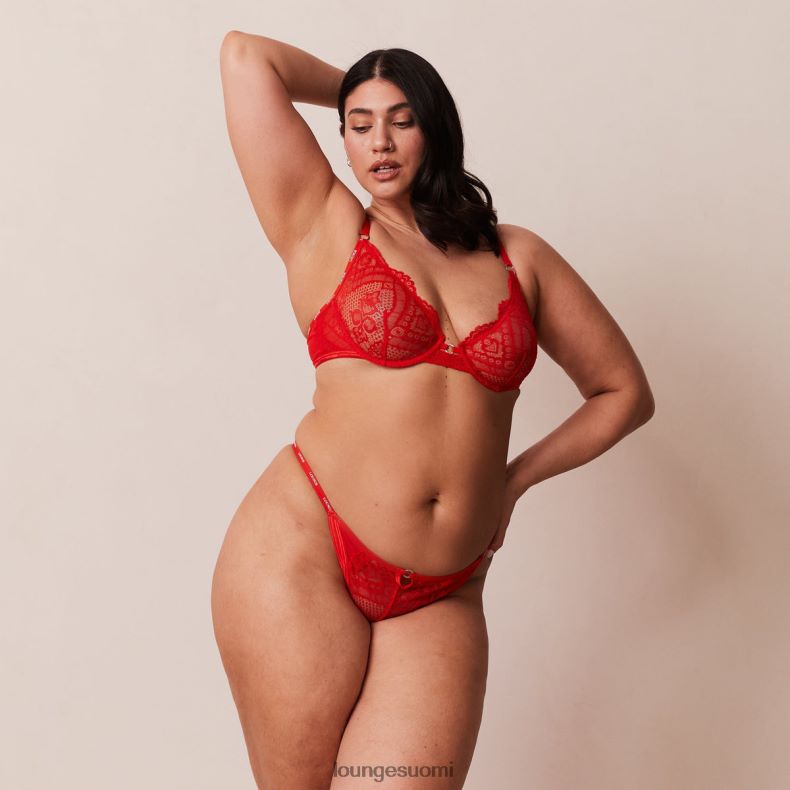 Lounge hurmaavat parvekeliivit & stringit/housutsetti punainen alusvaatteet naiset D46R2647