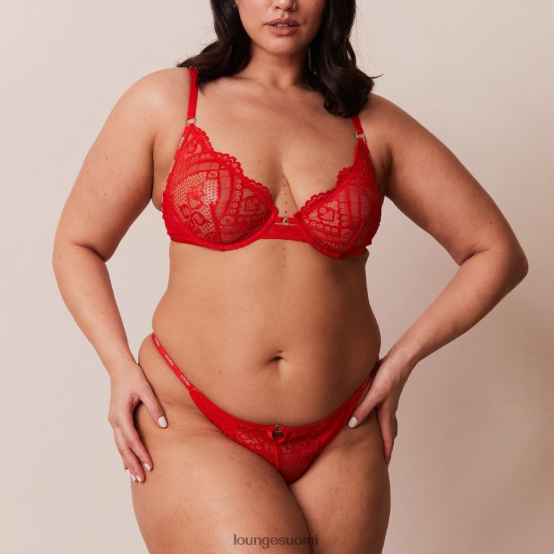 Lounge hurmaavat parvekeliivit & stringit/housutsetti punainen alusvaatteet naiset D46R2647