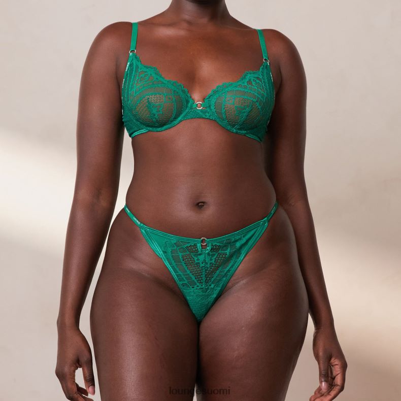 Lounge hurmaavat parvekeliivit & stringit/housutsetti smaragdi alusvaatteet naiset D46R2615