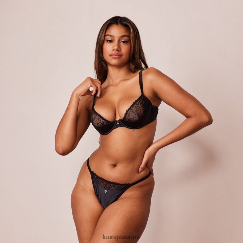 Lounge ihaile parvekeliivit & g-stringsetti musta alusvaatteet naiset D46R26153