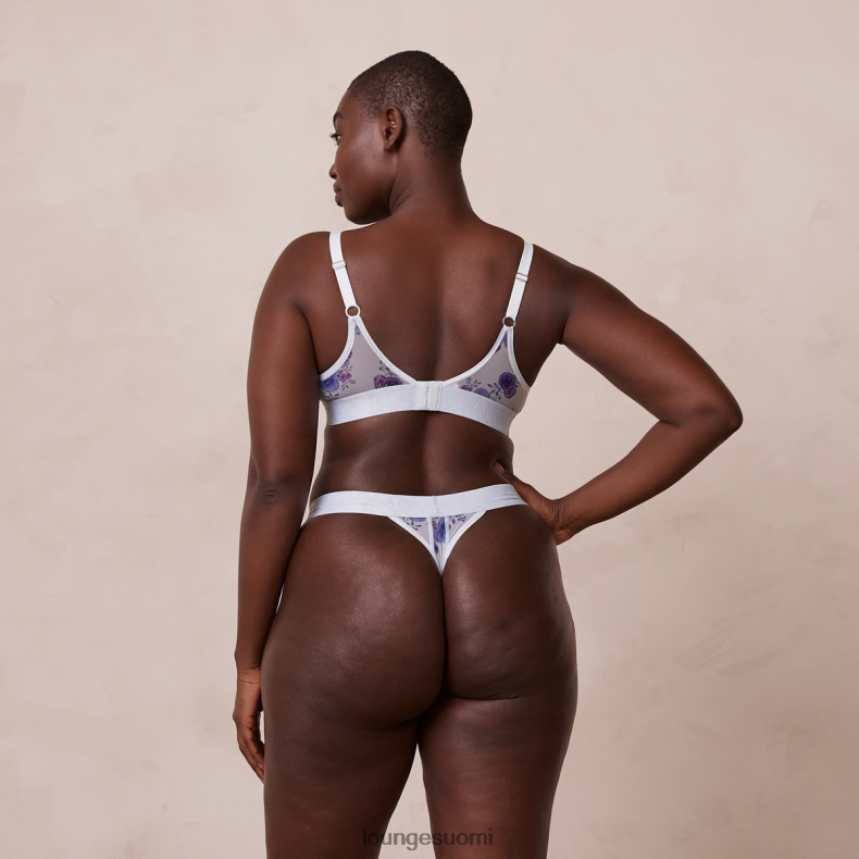 Lounge kukka verkkorintaliivit & stringit sininen alusvaatteet naiset D46R2685