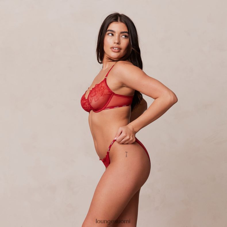 Lounge kuvitus parvekeliivit & stringit/housutsetti kastanjanruskea alusvaatteet naiset D46R2614