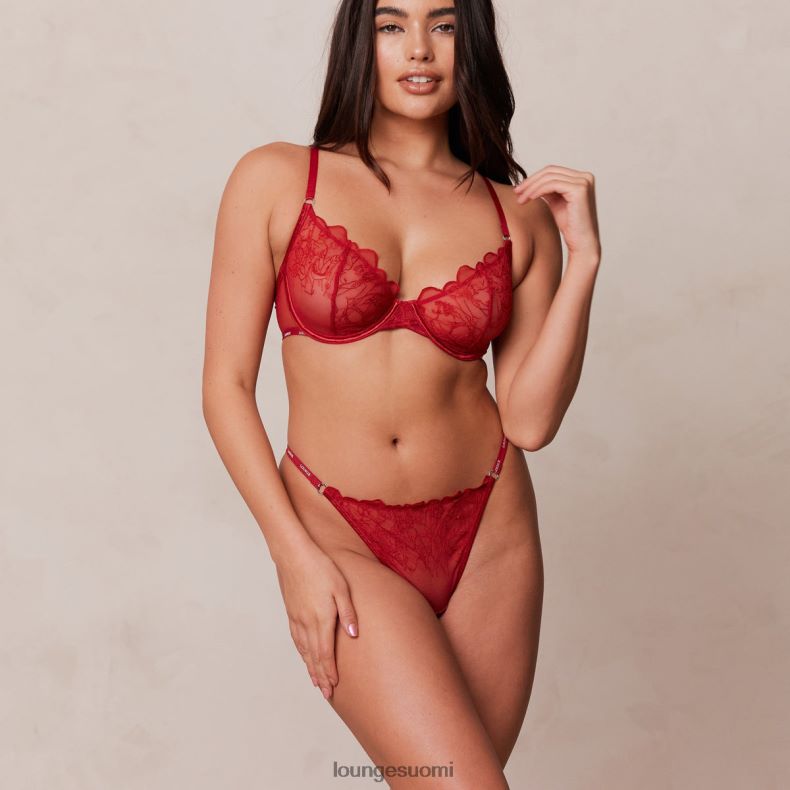 Lounge kuvitus parvekeliivit & stringit/housutsetti kastanjanruskea alusvaatteet naiset D46R2614