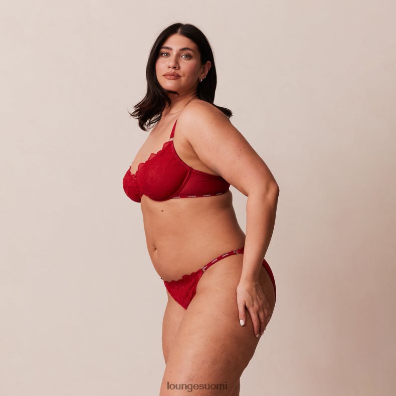 Lounge kuvitus parvekeliivit & stringit/housutsetti kastanjanruskea alusvaatteet naiset D46R2614